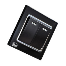 Swtiches 2 Tasten Touch-Schalter für die Wand, schwarz Double Way Wall Switch